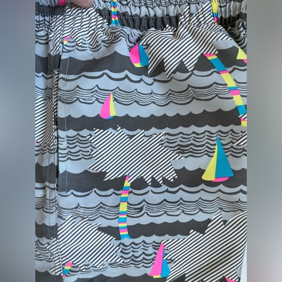 CHUBBIES 5.5” INSEAM SWIM TRUNKS SAILBOAT GRAY AND NEON - Picture 5 of 5